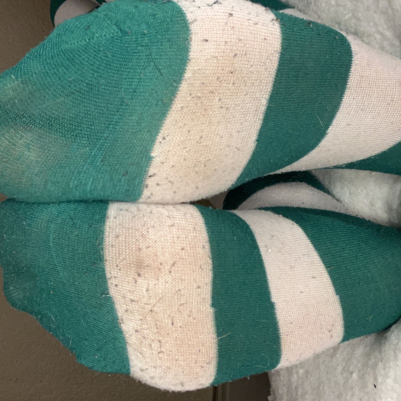 Green And White Knee Socks