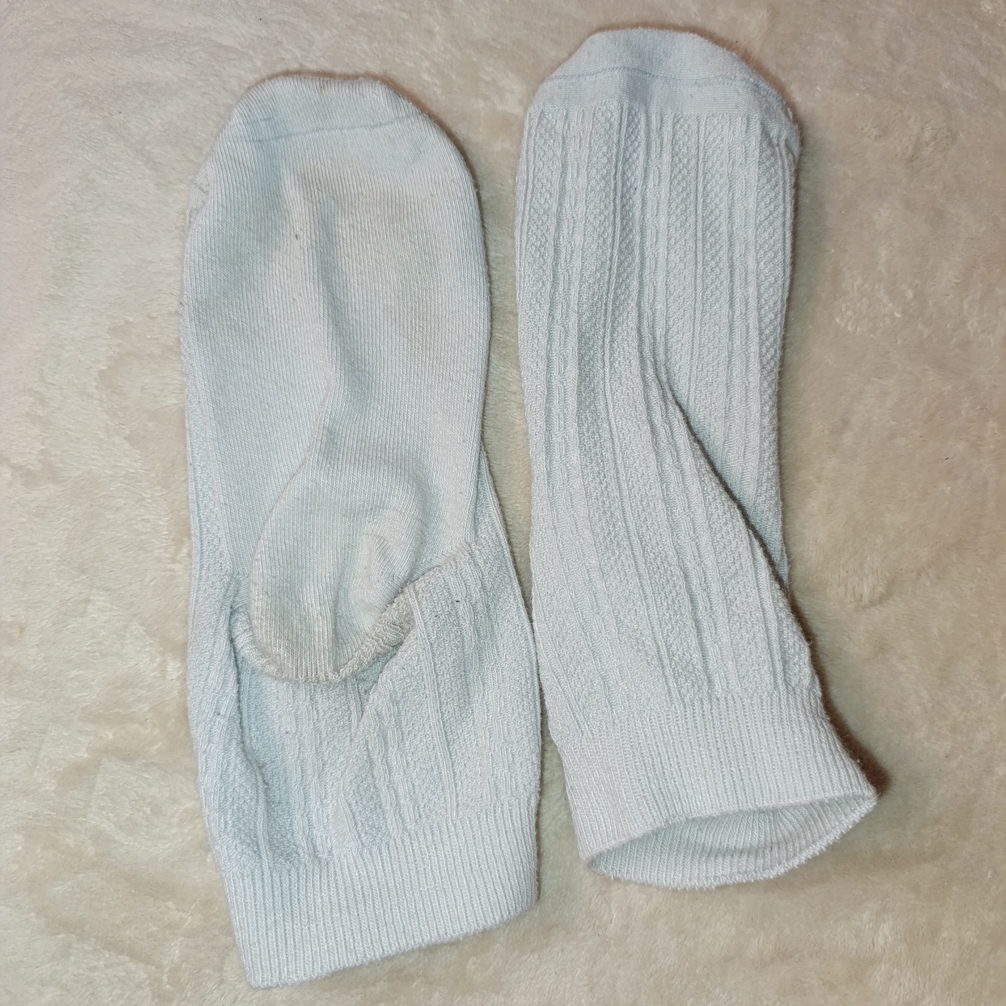 Worn White Cotton Milf Sports Socks