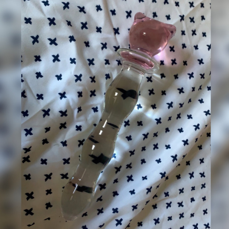 Used glass dildo