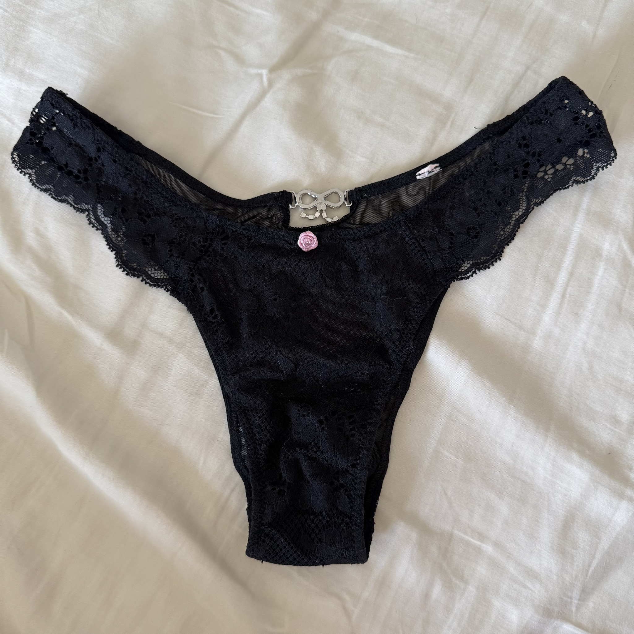 Black Lace and Mesh Brazilian Panty