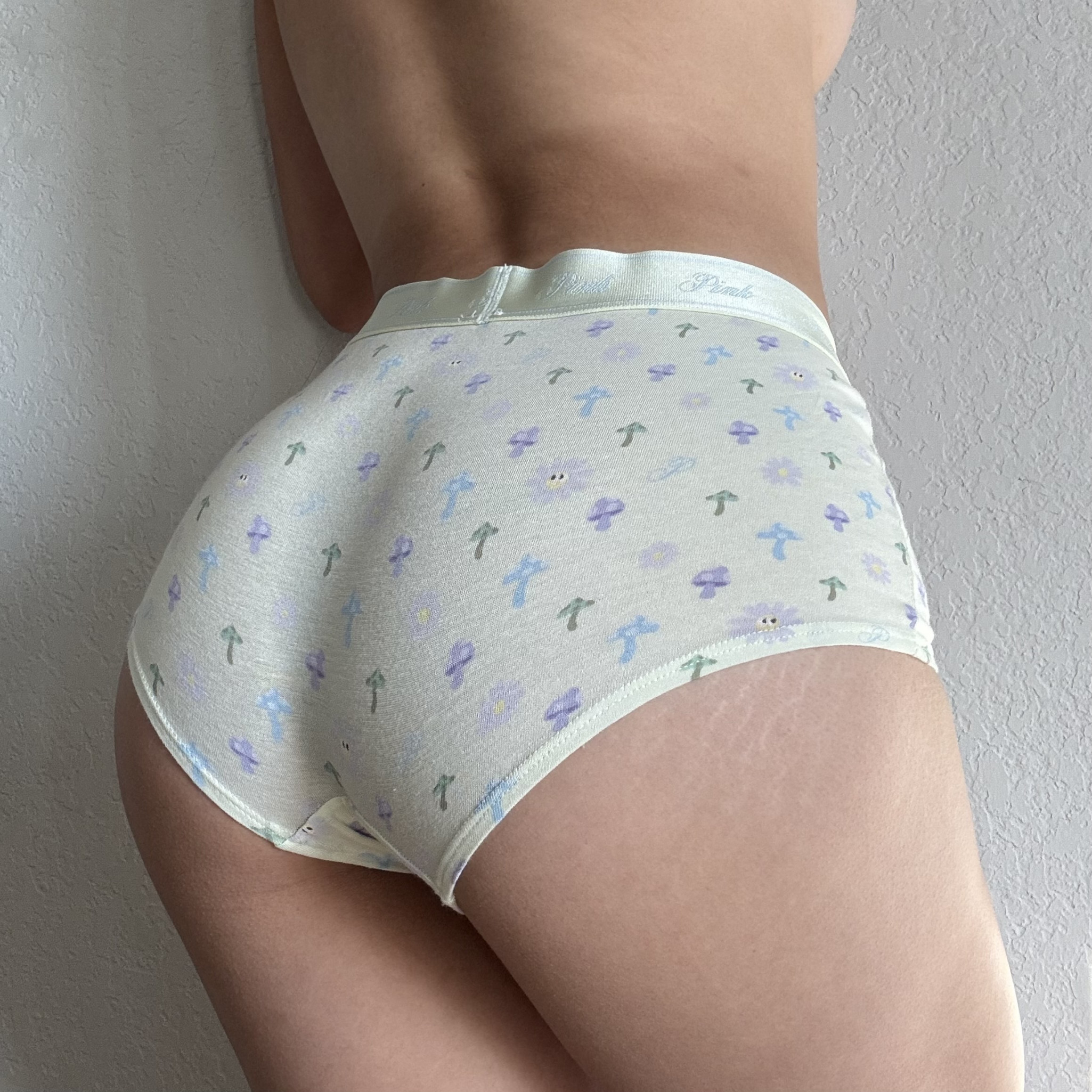 Light Green Mushroom Print Boyshort