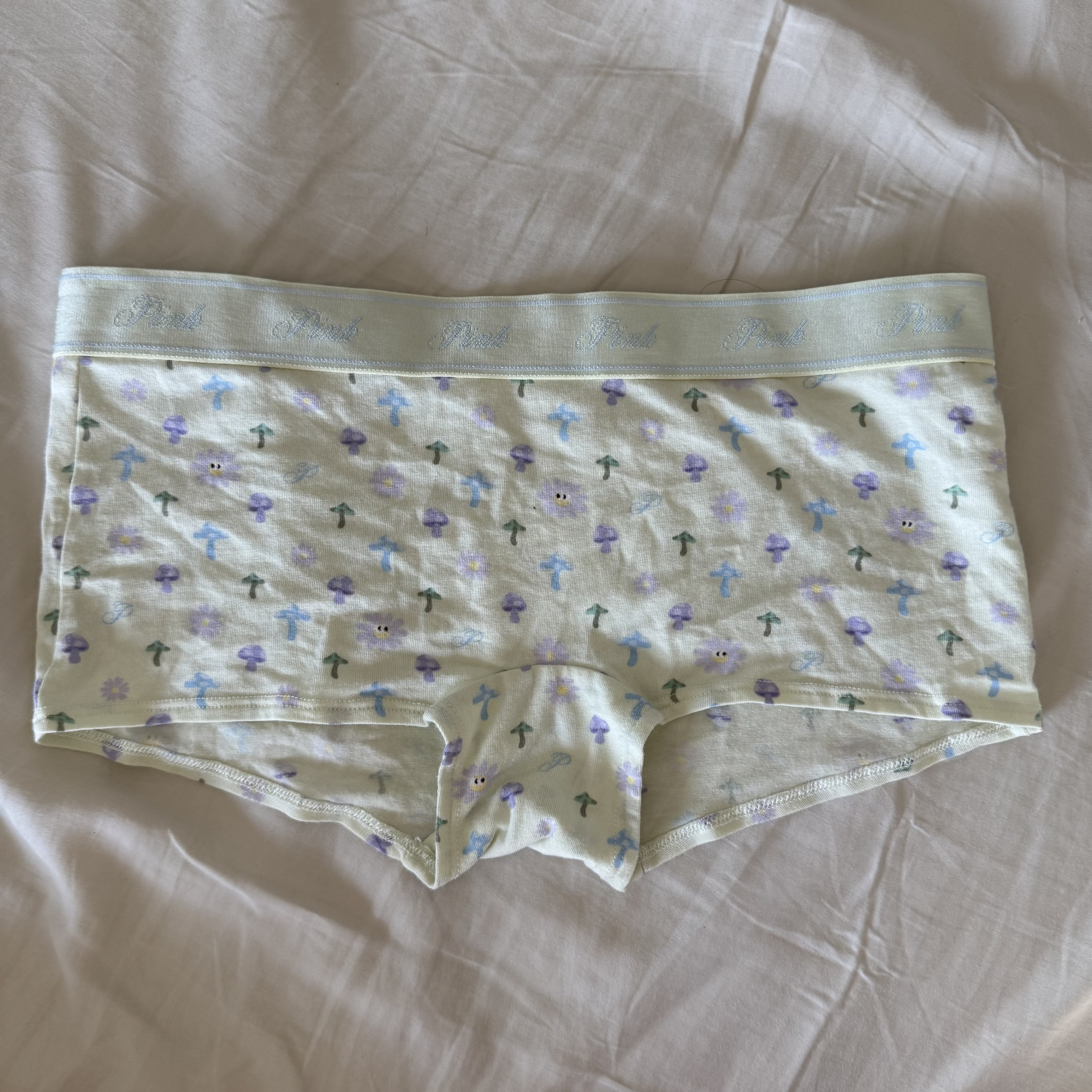 Light Green Mushroom Print Boyshort