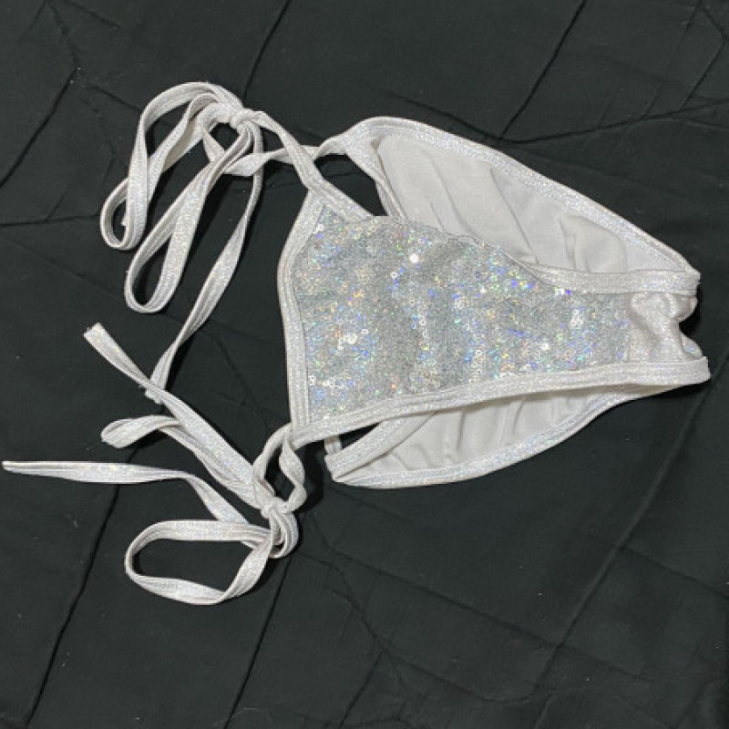 Metallic Iridescent White Tie Up Panties