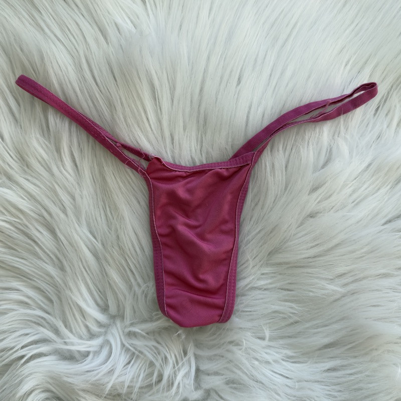 ripped pink thong