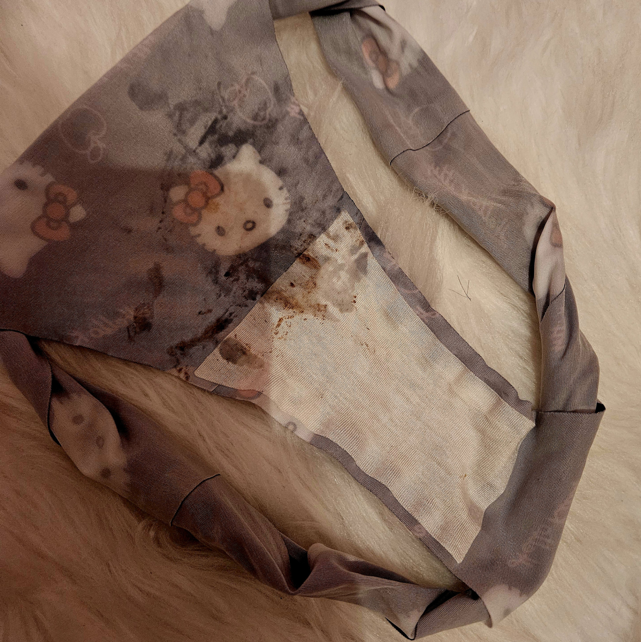 Black Kitty Worn Pmt and cum panties