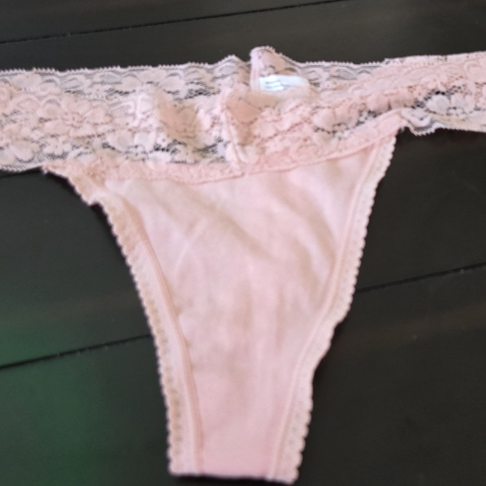 Pink Lace Thong Riding Up Kittens Cracks