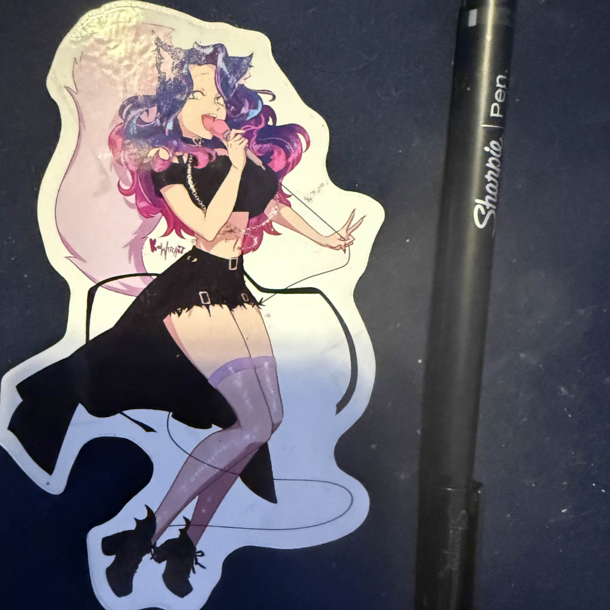 Retro 2020 Kitti Minx Large Die Cut Sticker