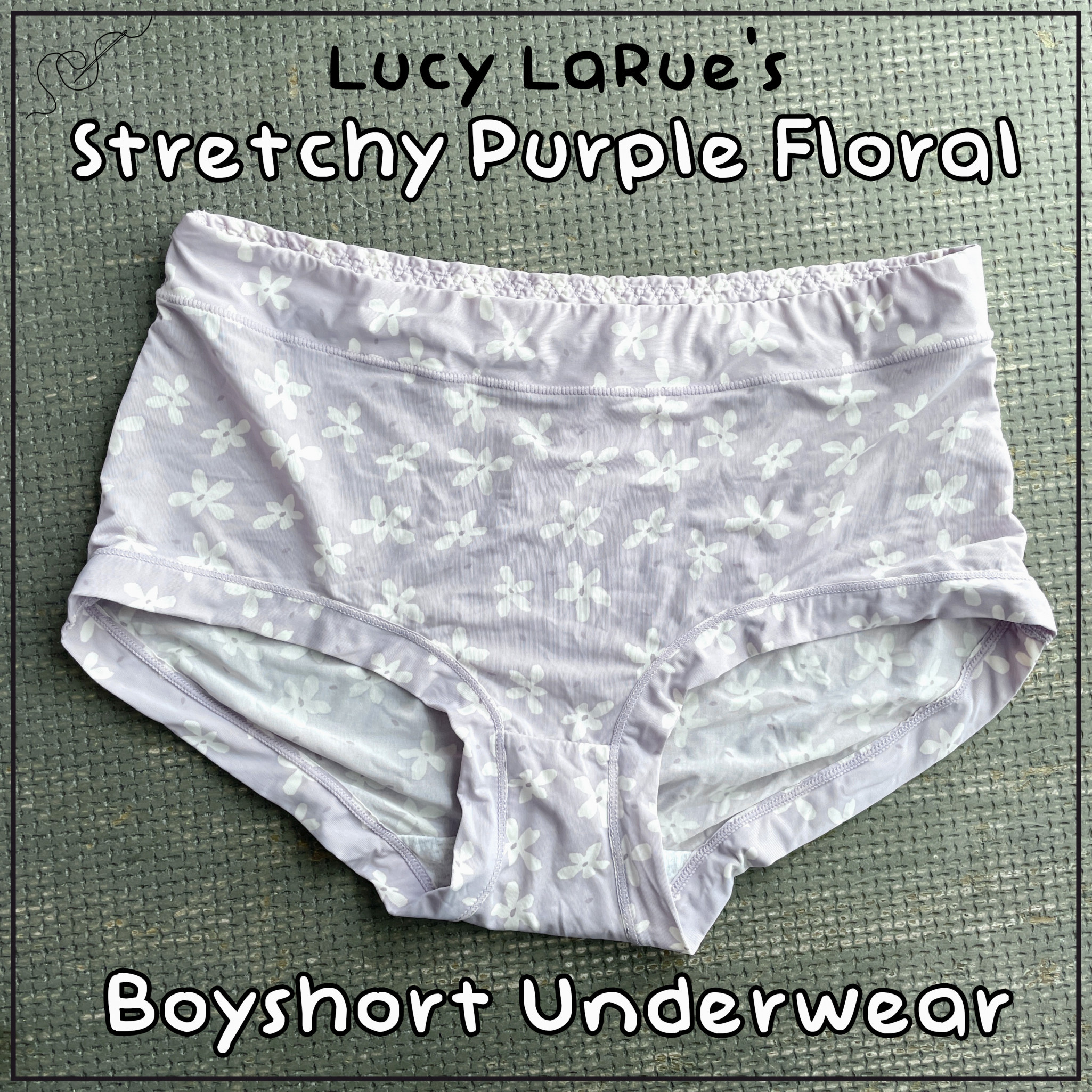 Stretchy Purple Floral Boyshort Underwear