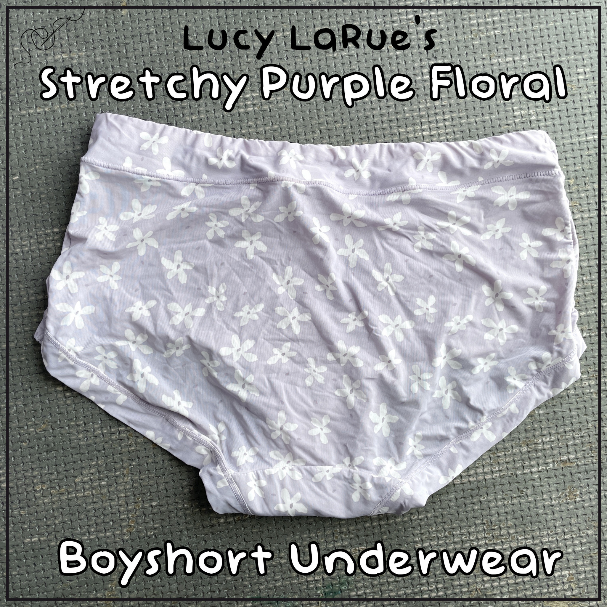 Stretchy Purple Floral Boyshort Underwear
