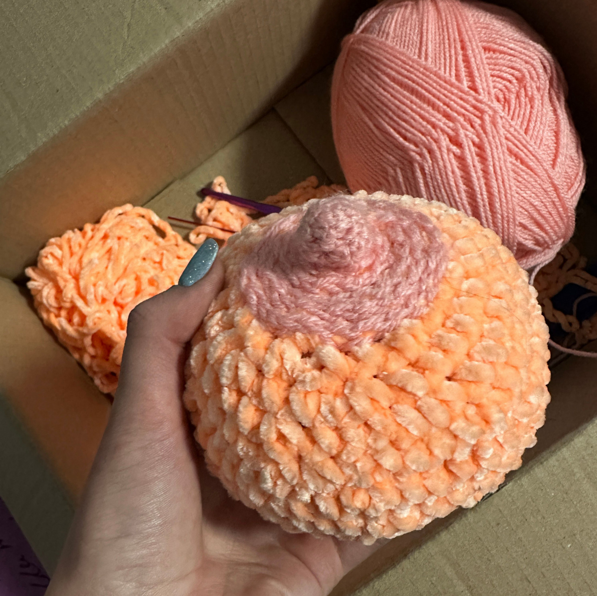 Anti Stress Boob Crochet Toy