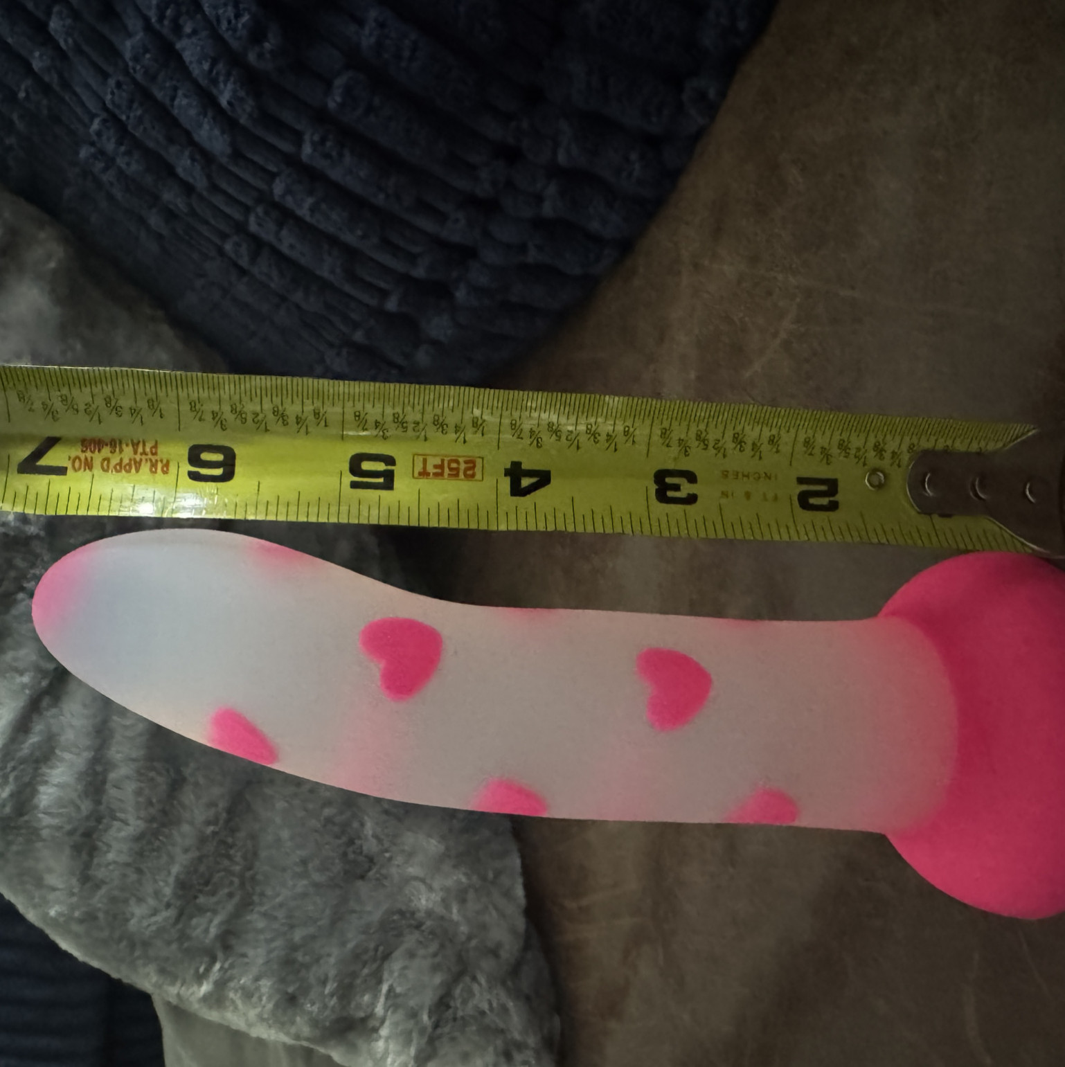 7inch Pink and Clear Heart Dildo