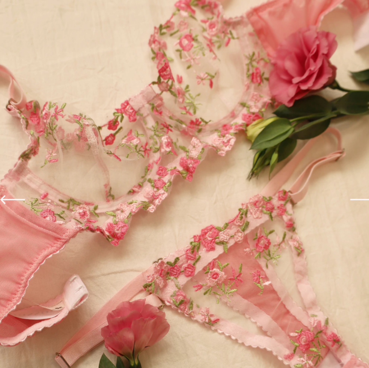 Floral lingerie set and custom video