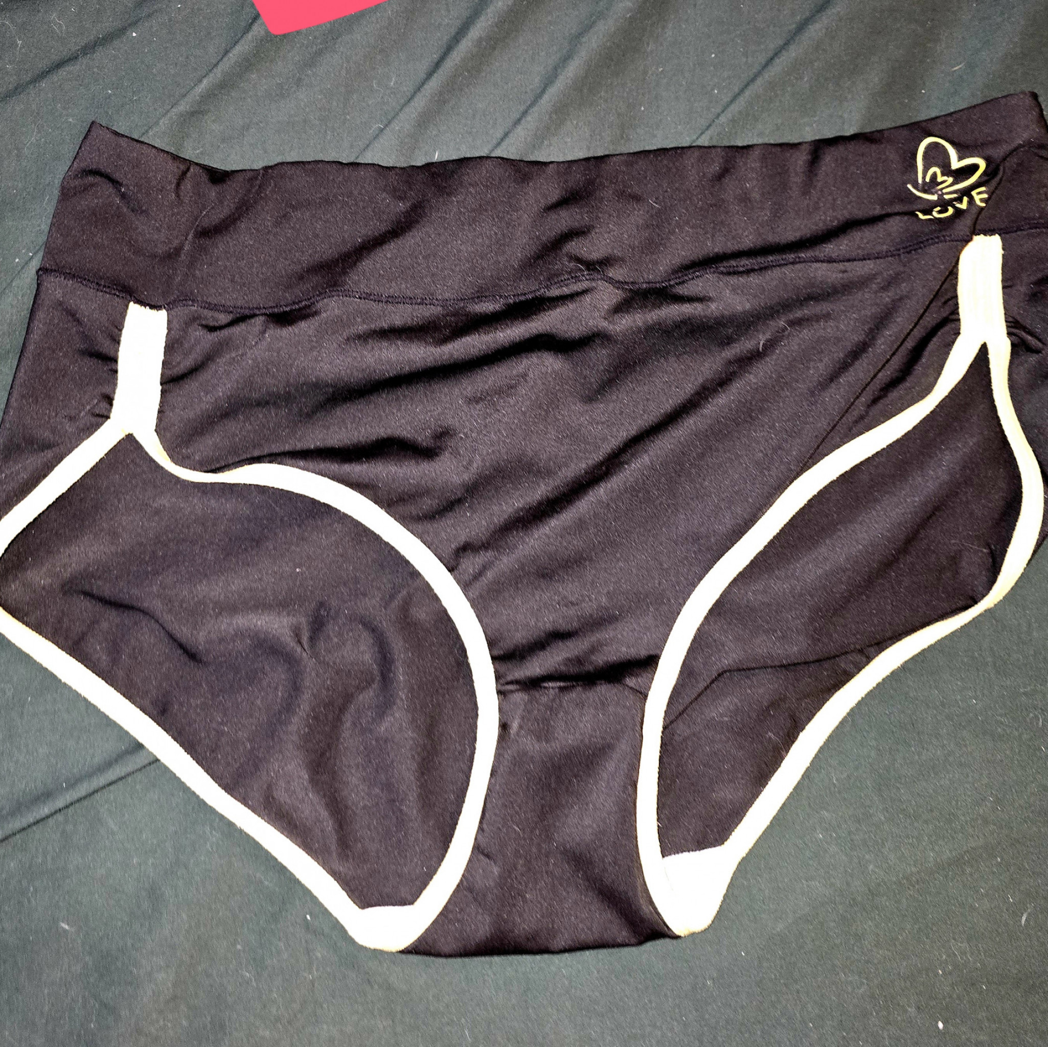 BBW Spandex and cotton black and yellow panties