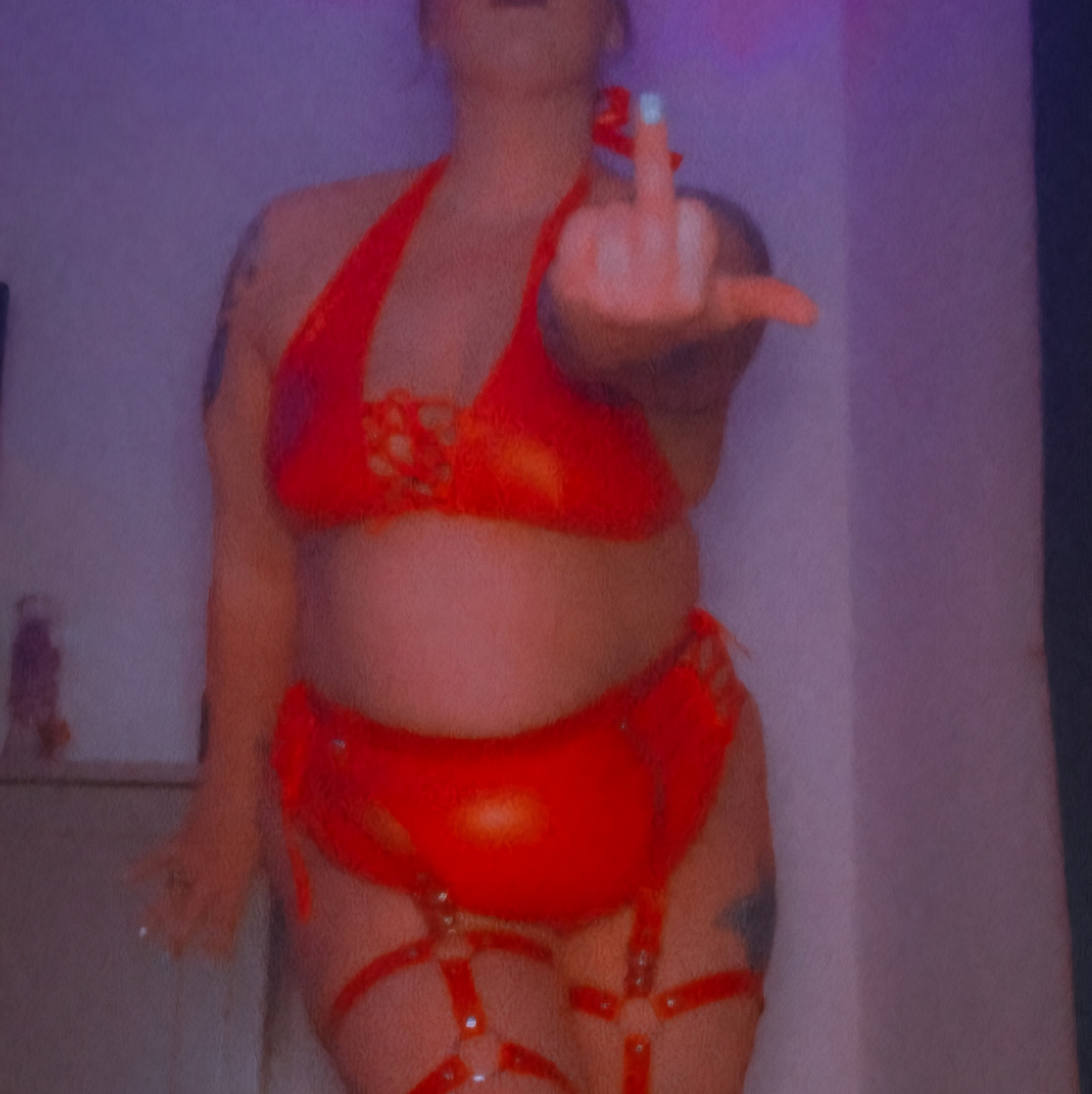 Red plether lingerie bottoms