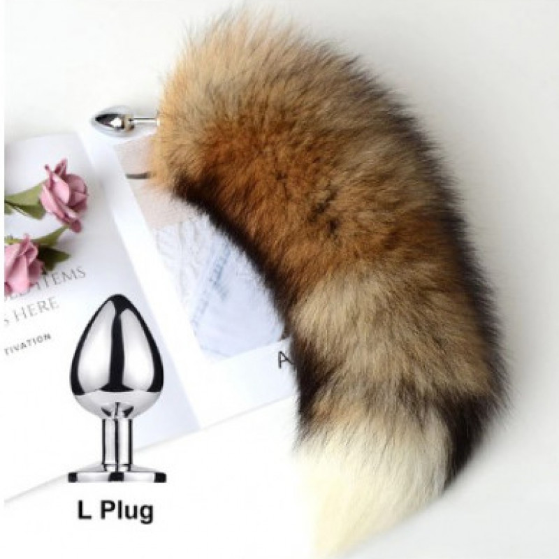 Separable Anal Plug Real Fox Tail