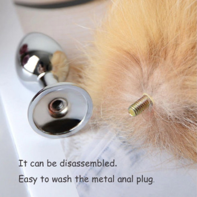 Separable Anal Plug Real Fox Tail