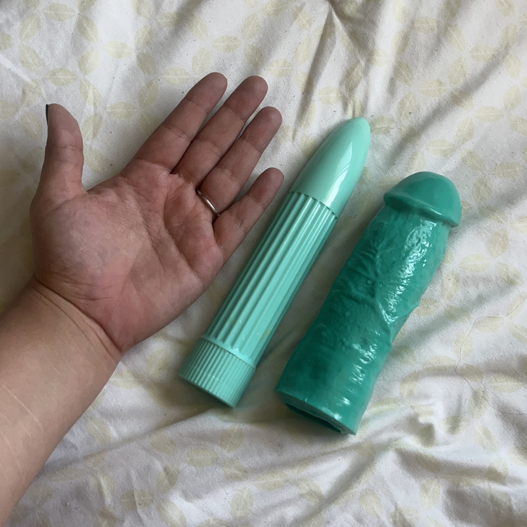 Vintage Green Vibrating Dildo