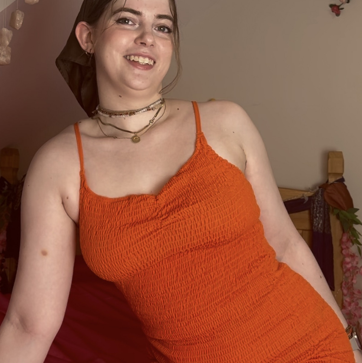 POSTAL: Worn Orange Bodycon