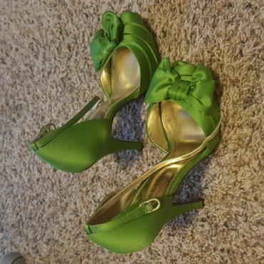Green pumps well worn