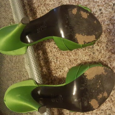 Green pumps well worn