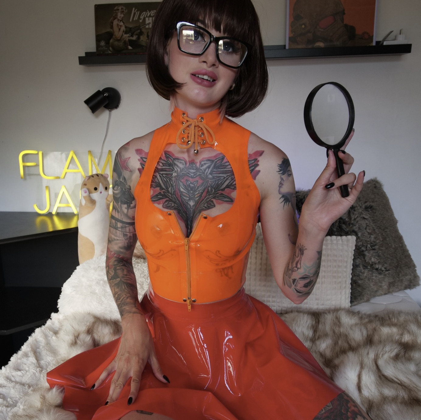 Latex Velma Cosplay