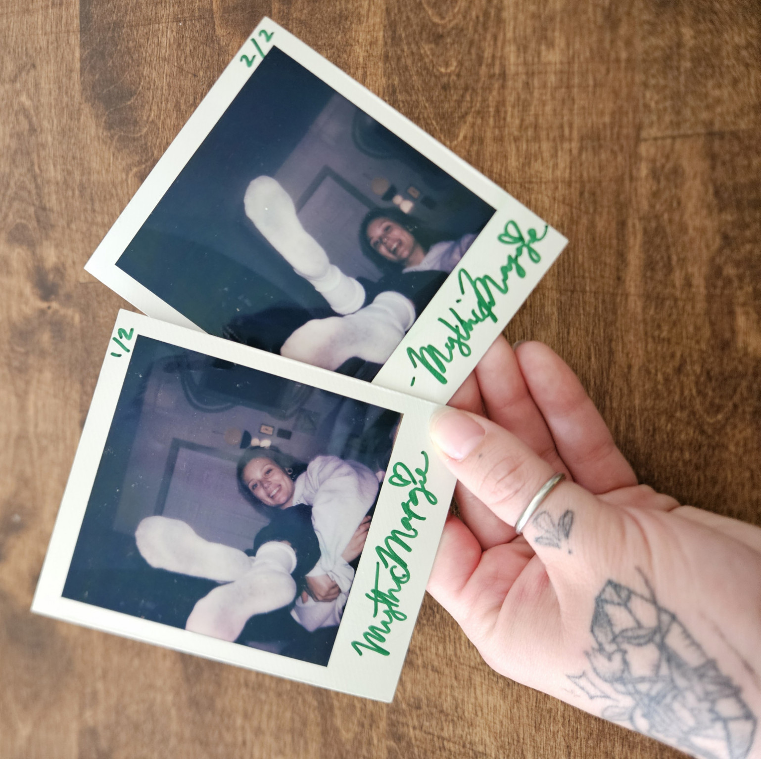 Set of 2 Polaroids Maggie in White Socks