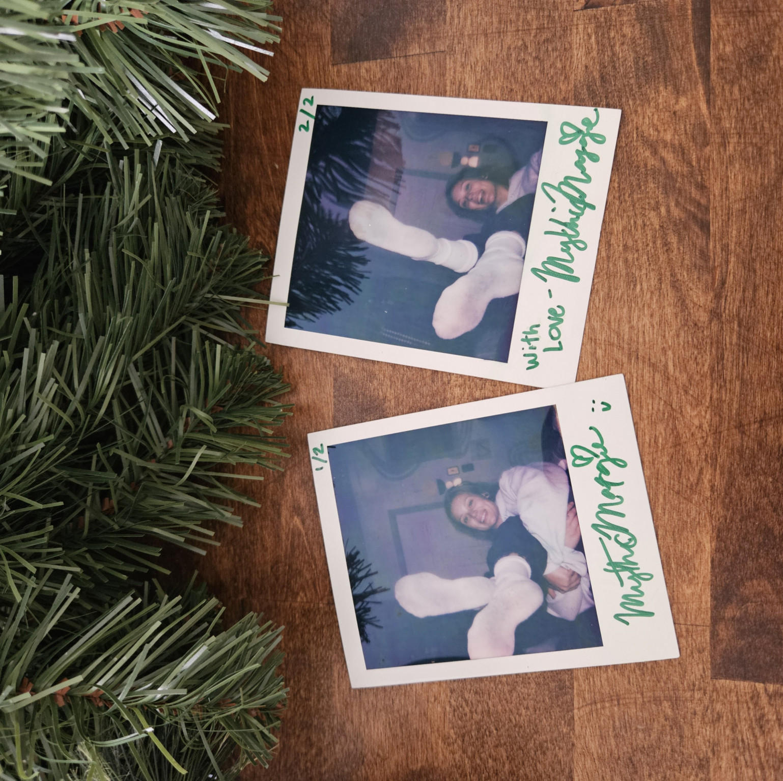 Set of 2 Polaroids Maggie in White Socks