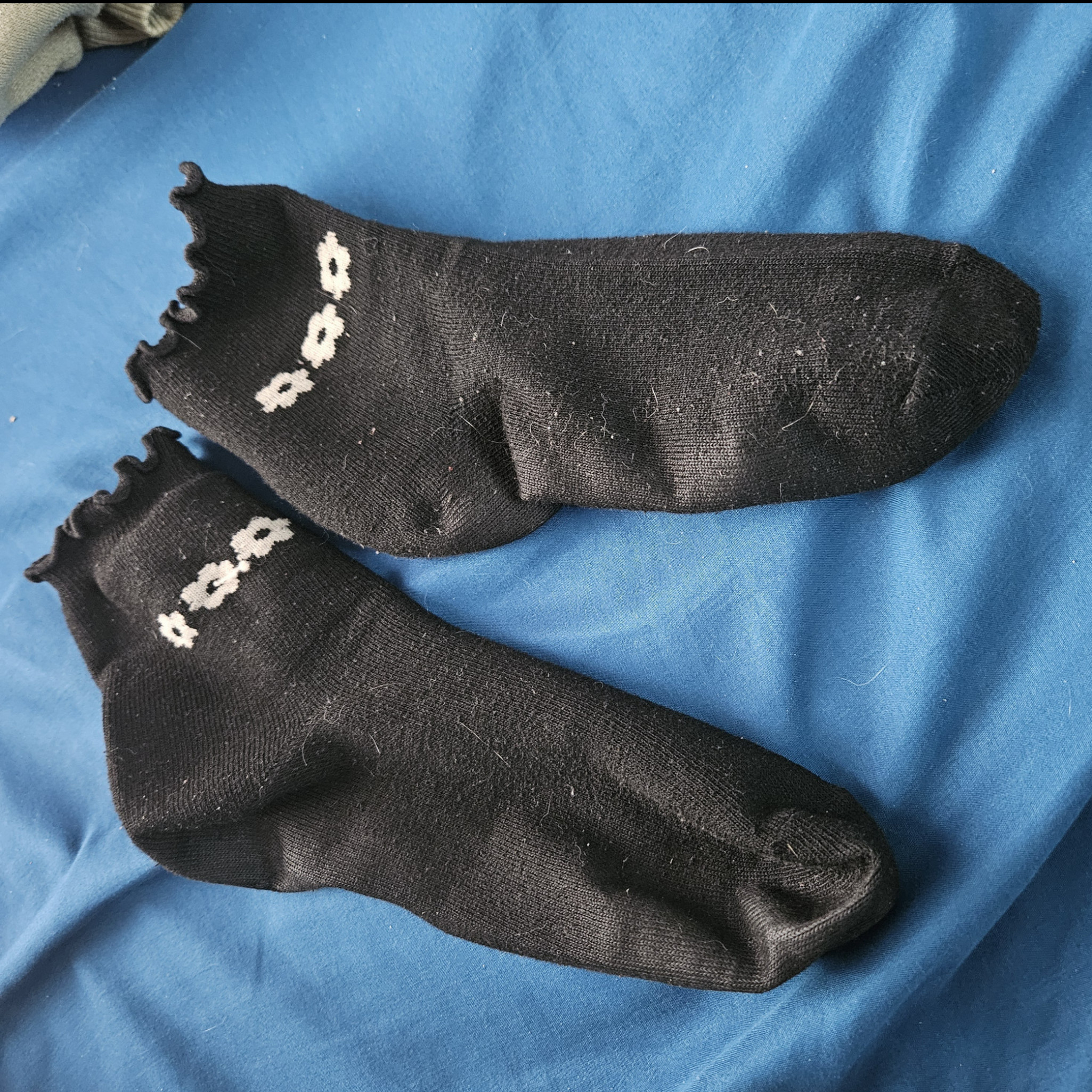 Worn Black Socks