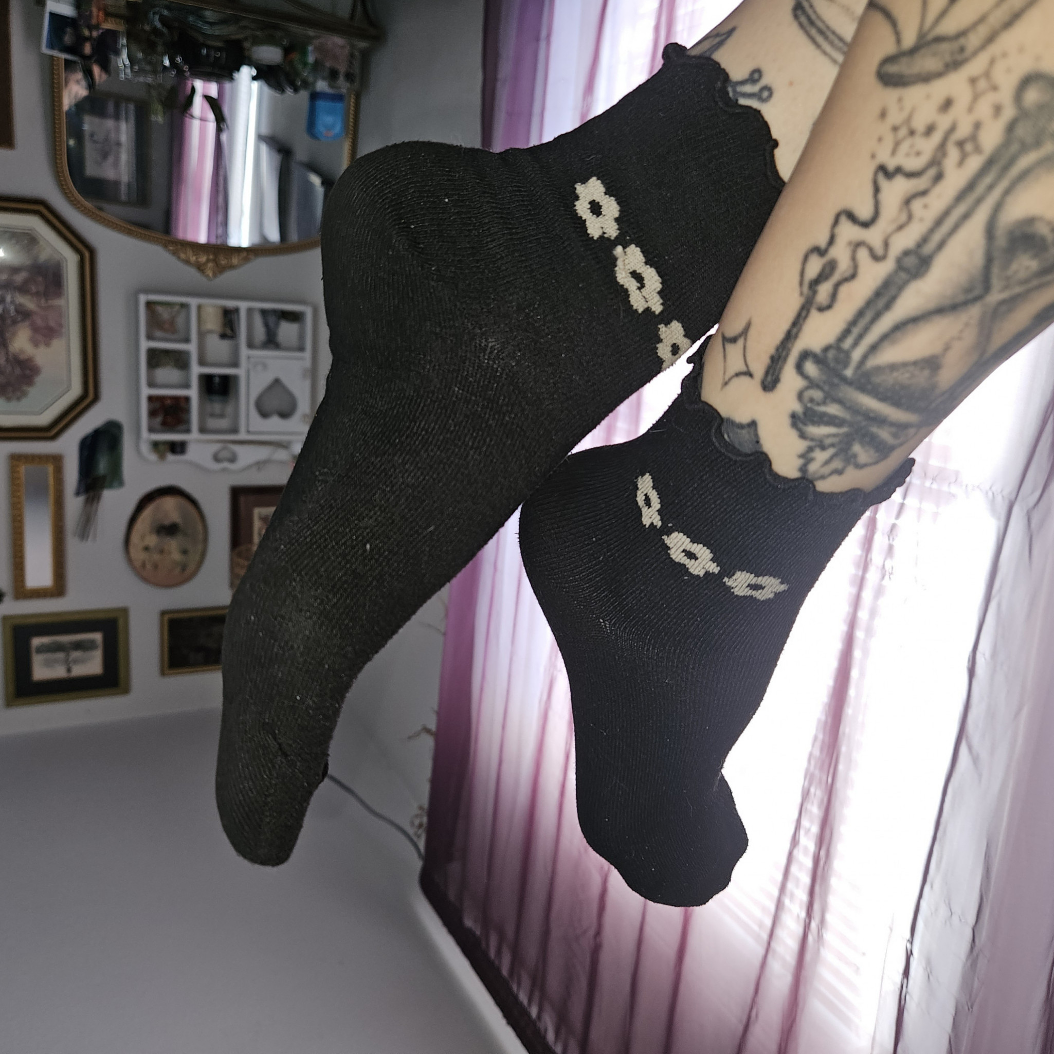 Worn Black Socks
