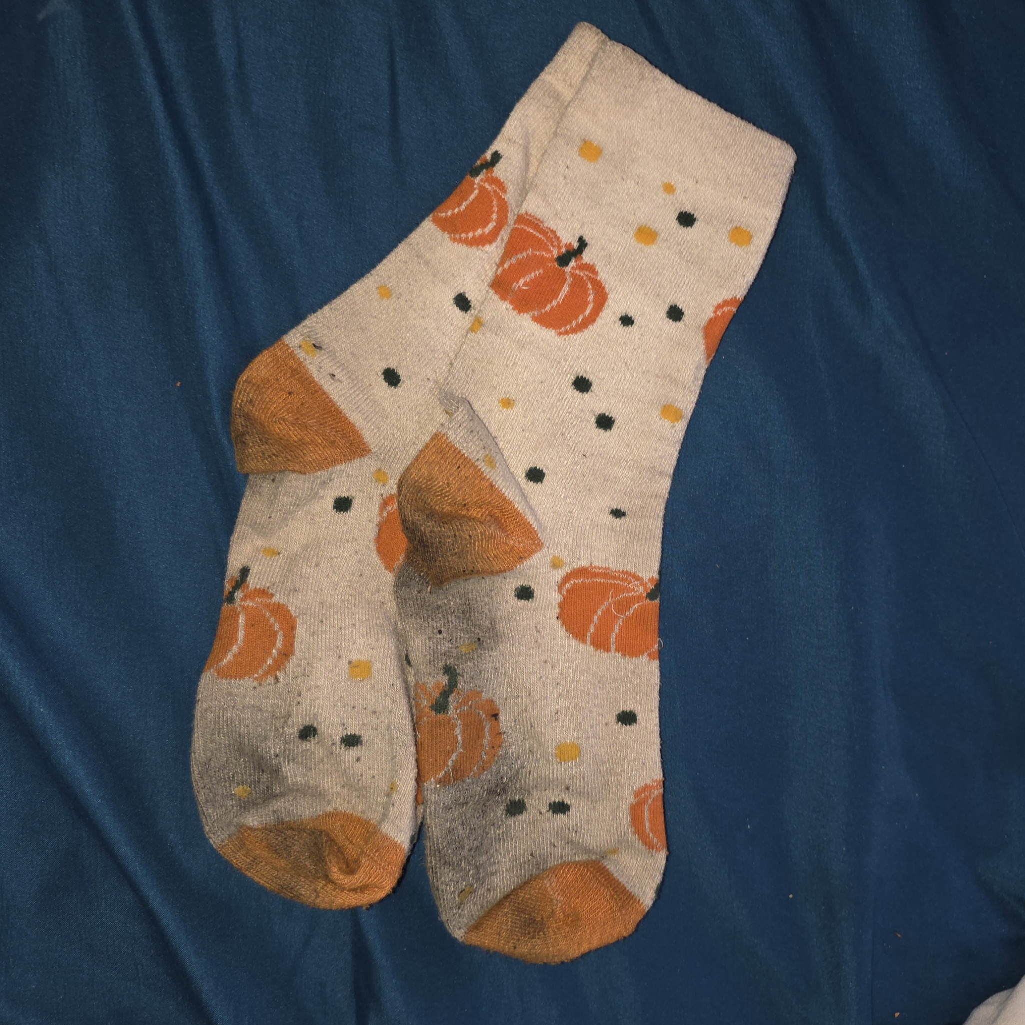 Worn Pumpkin Socks