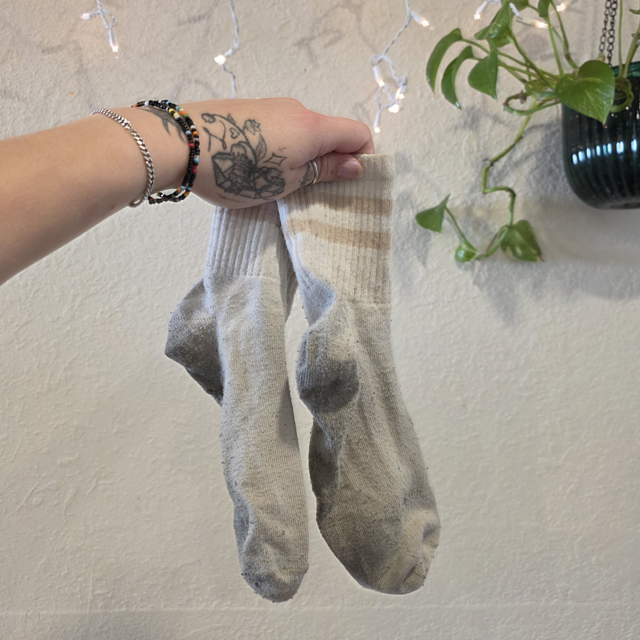 Extra Worn White Crew Socks