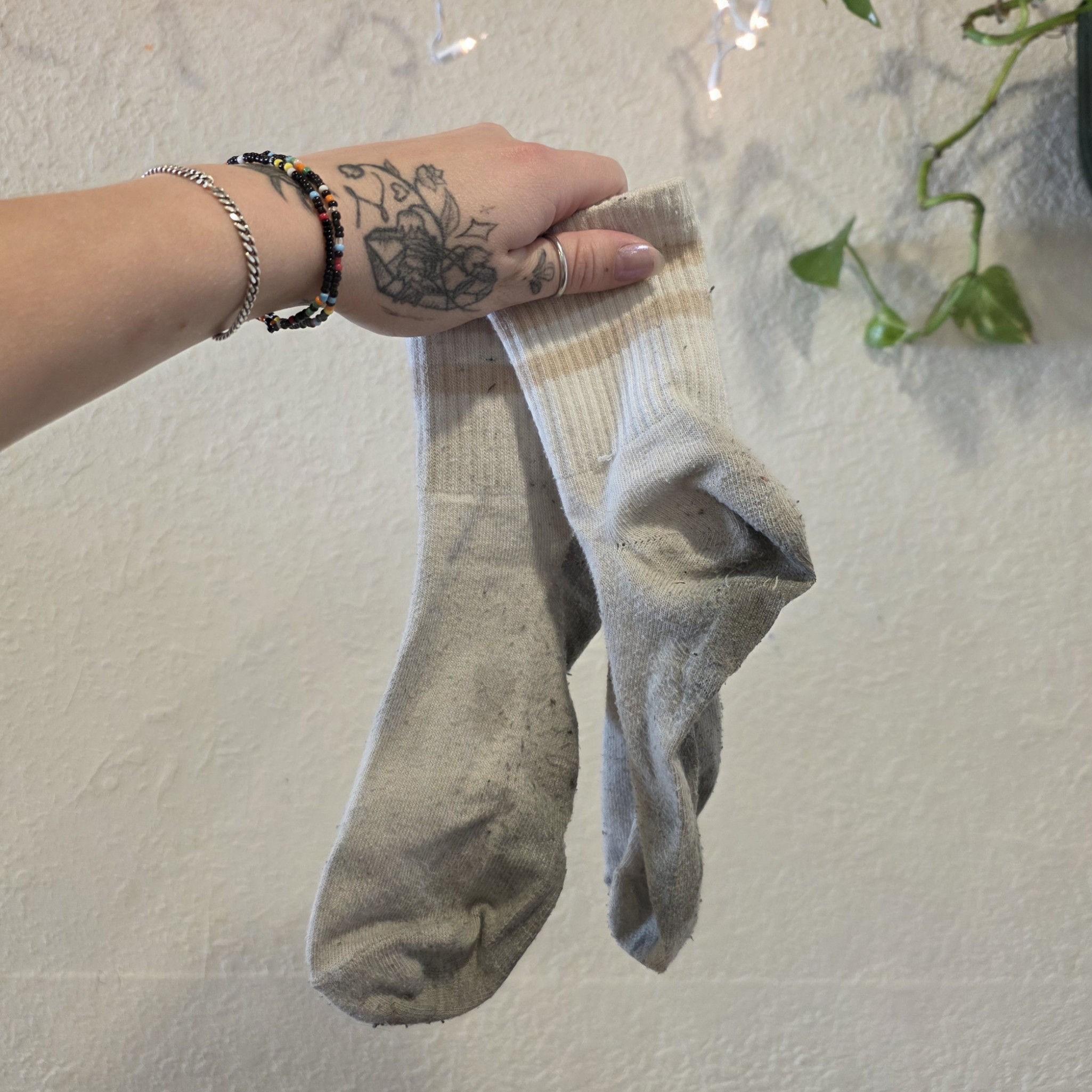 Extra Worn White Crew Socks