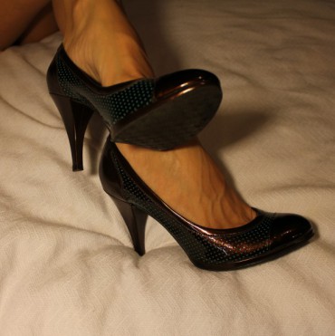 Brown and Turquoise Heels