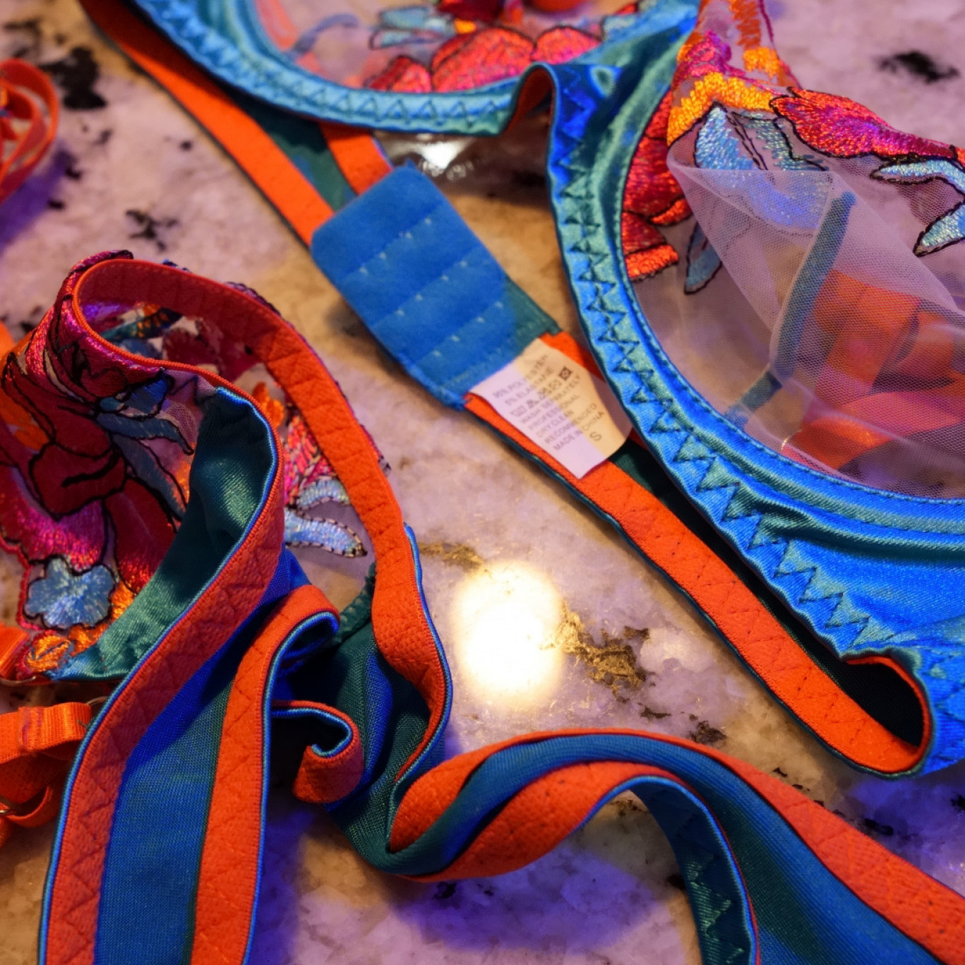 Saphira Noirs Aqua Bra and Panty set with Garter Belt