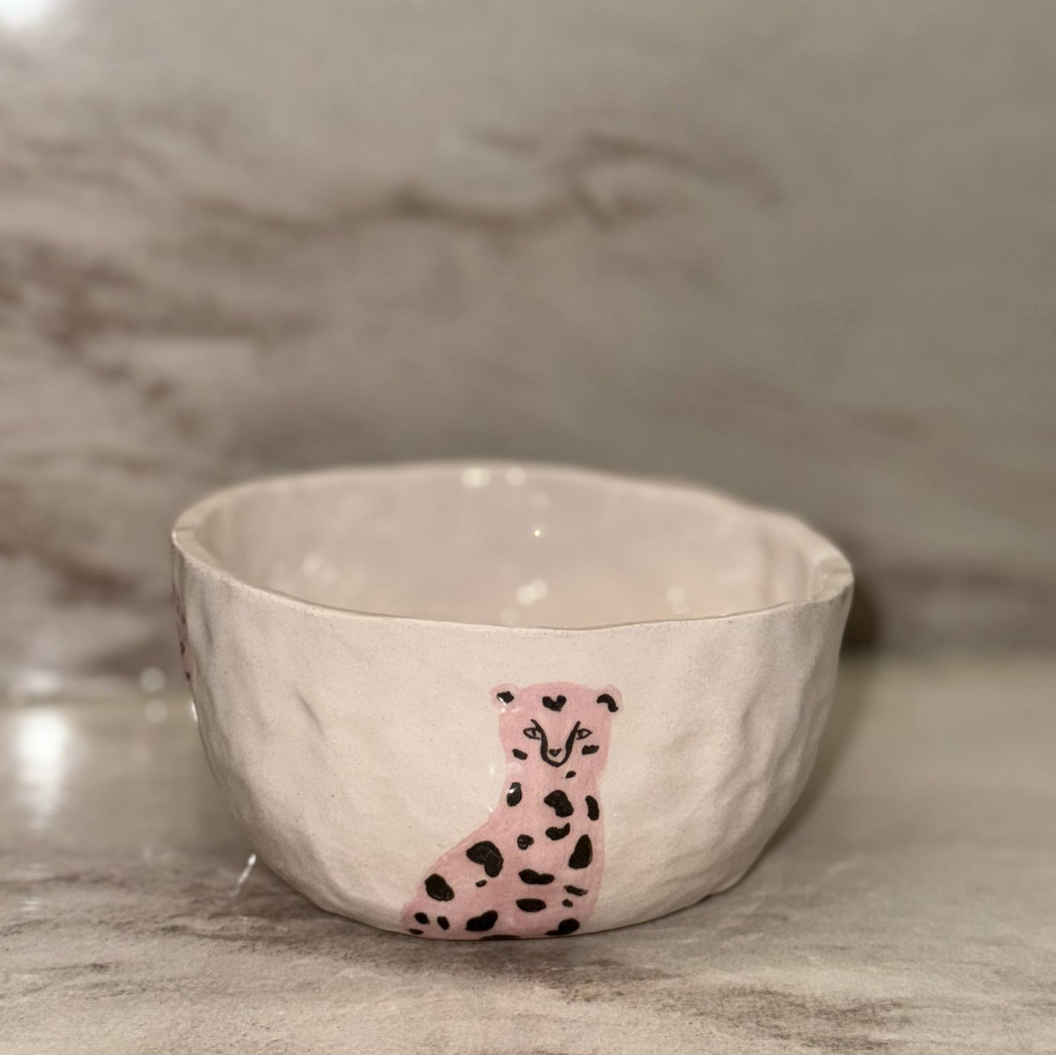 Spotted Porcelain Whisper: The Cheeky Dalmatian Bowl One On
