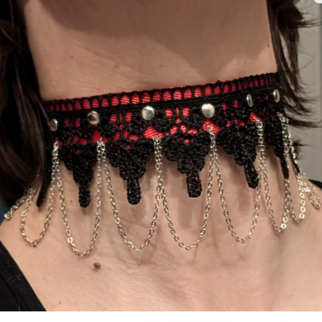 Handmade Adjustable Crimson Collar