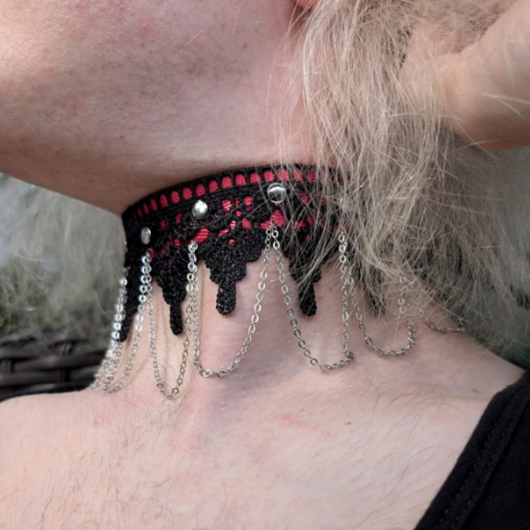 Handmade Adjustable Crimson Collar