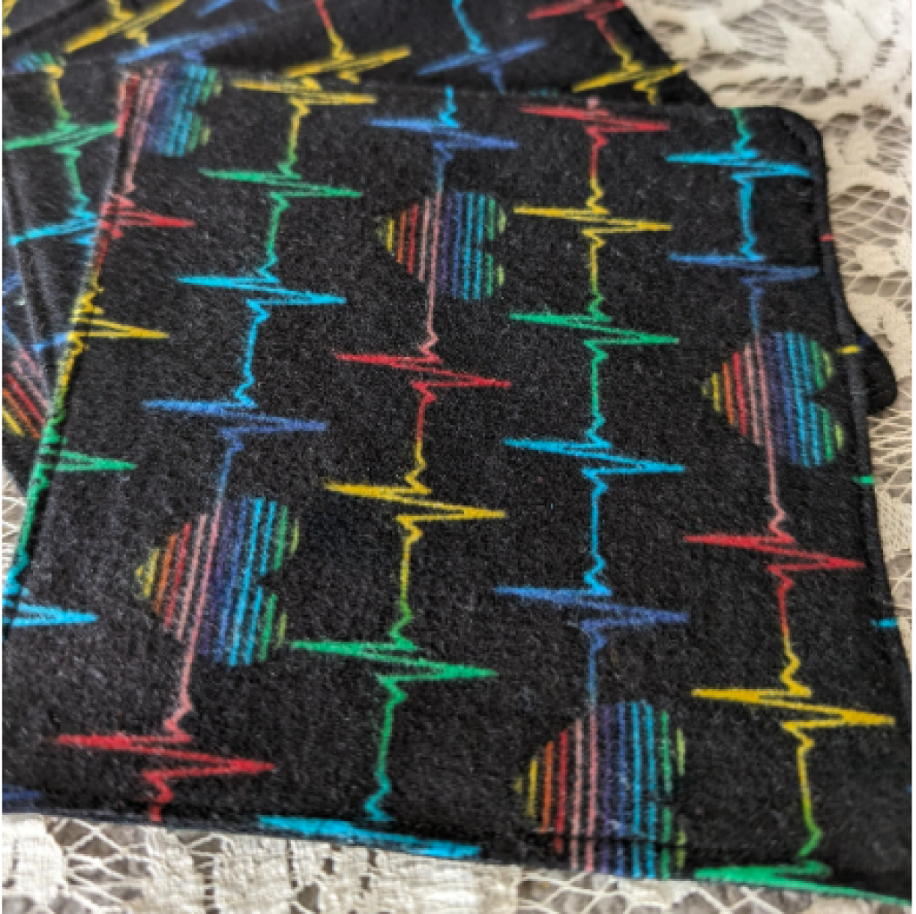 Handmade Rainbow Heart Coasters Set of 4