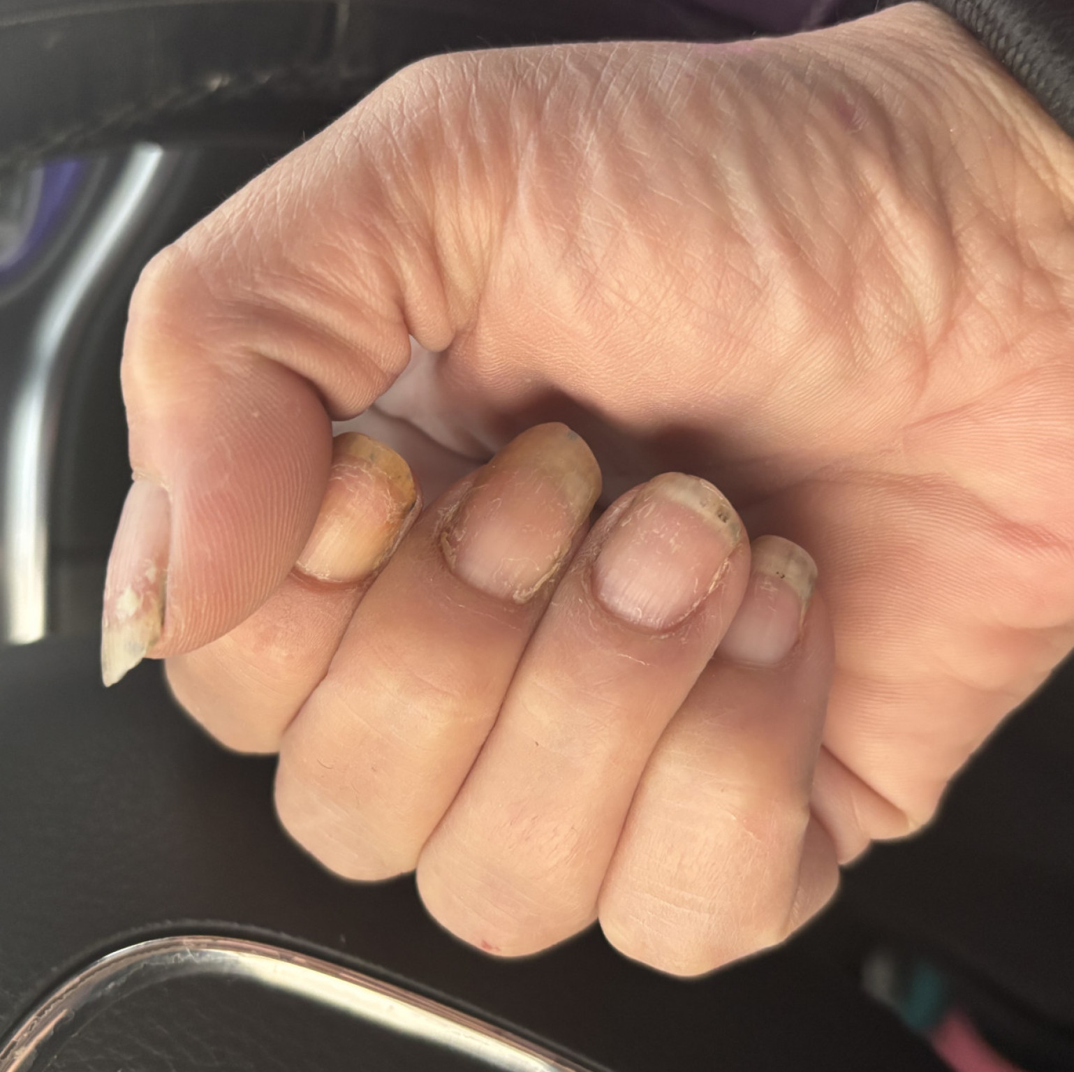 Get me a set of nails so my hand looks sexy around your cock