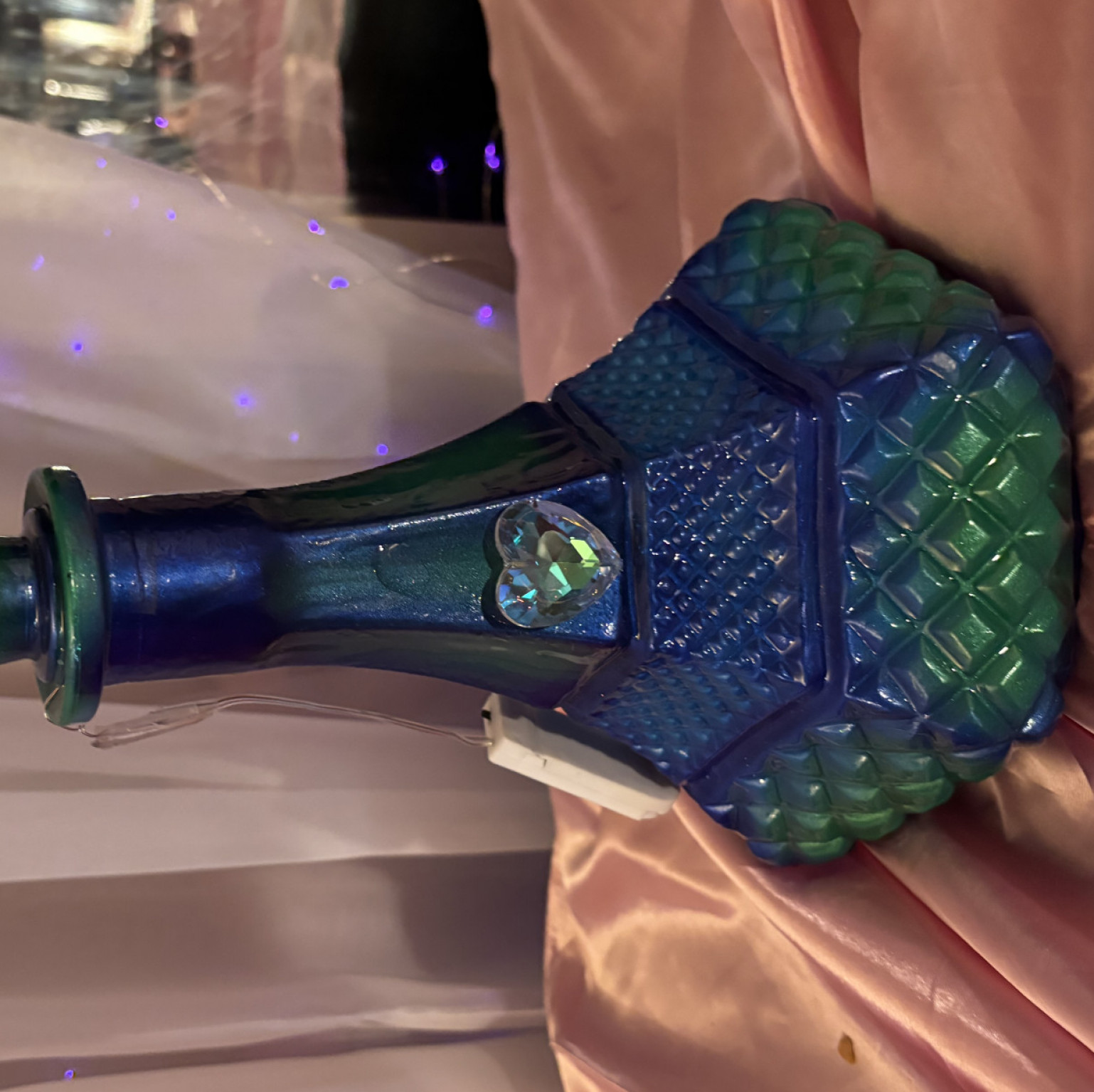 Blue green light up genie bottle