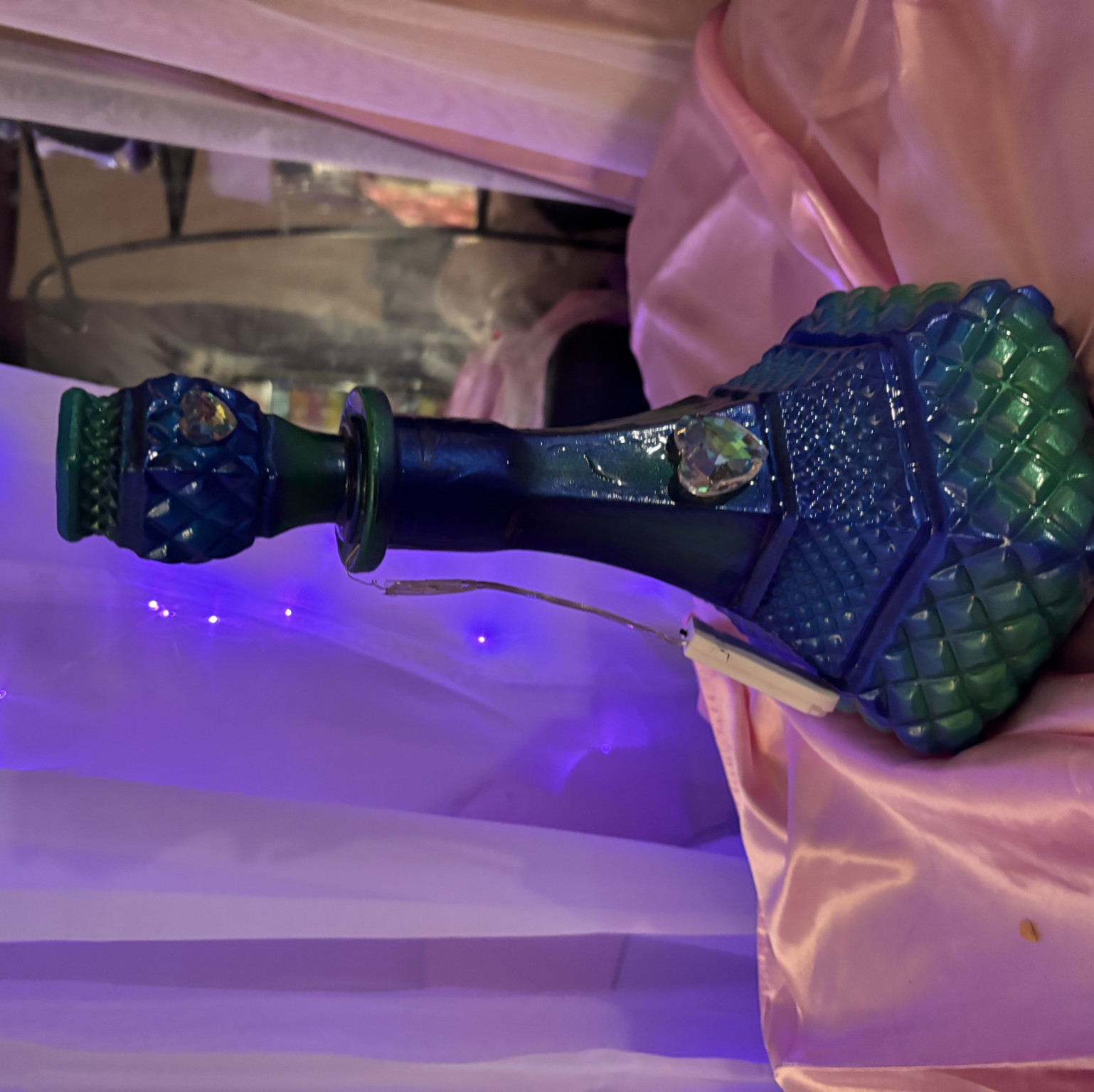 Blue green light up genie bottle