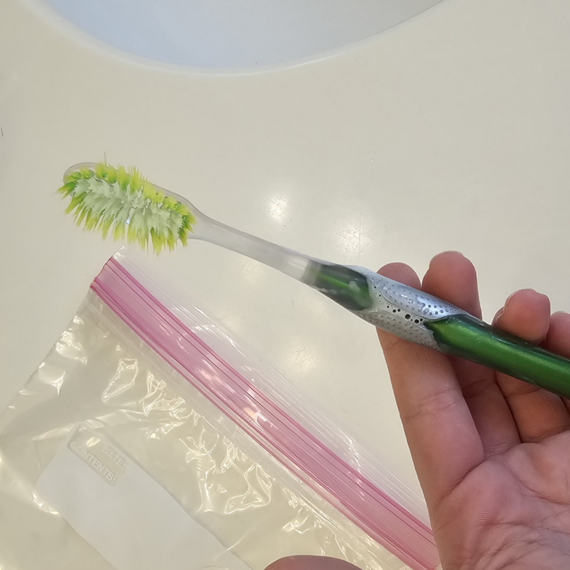 Toothbrush and floss