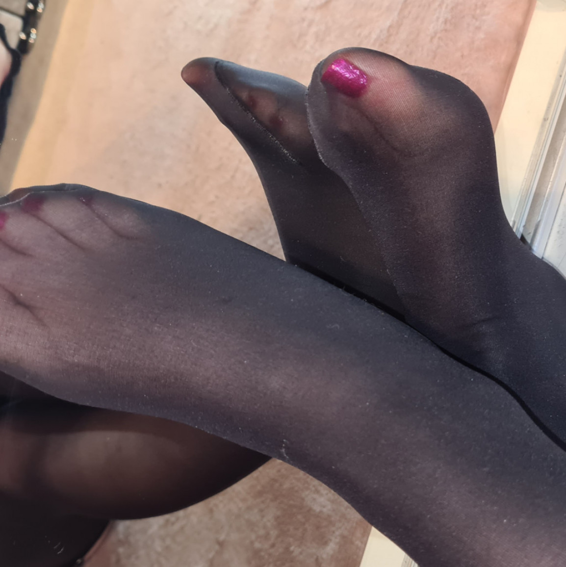 Black Silk Step 50 Black Nylon Foot Archive Photos