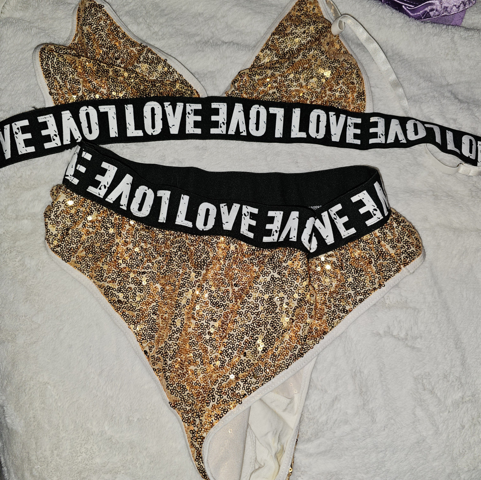 Gold sparkly two piece set
