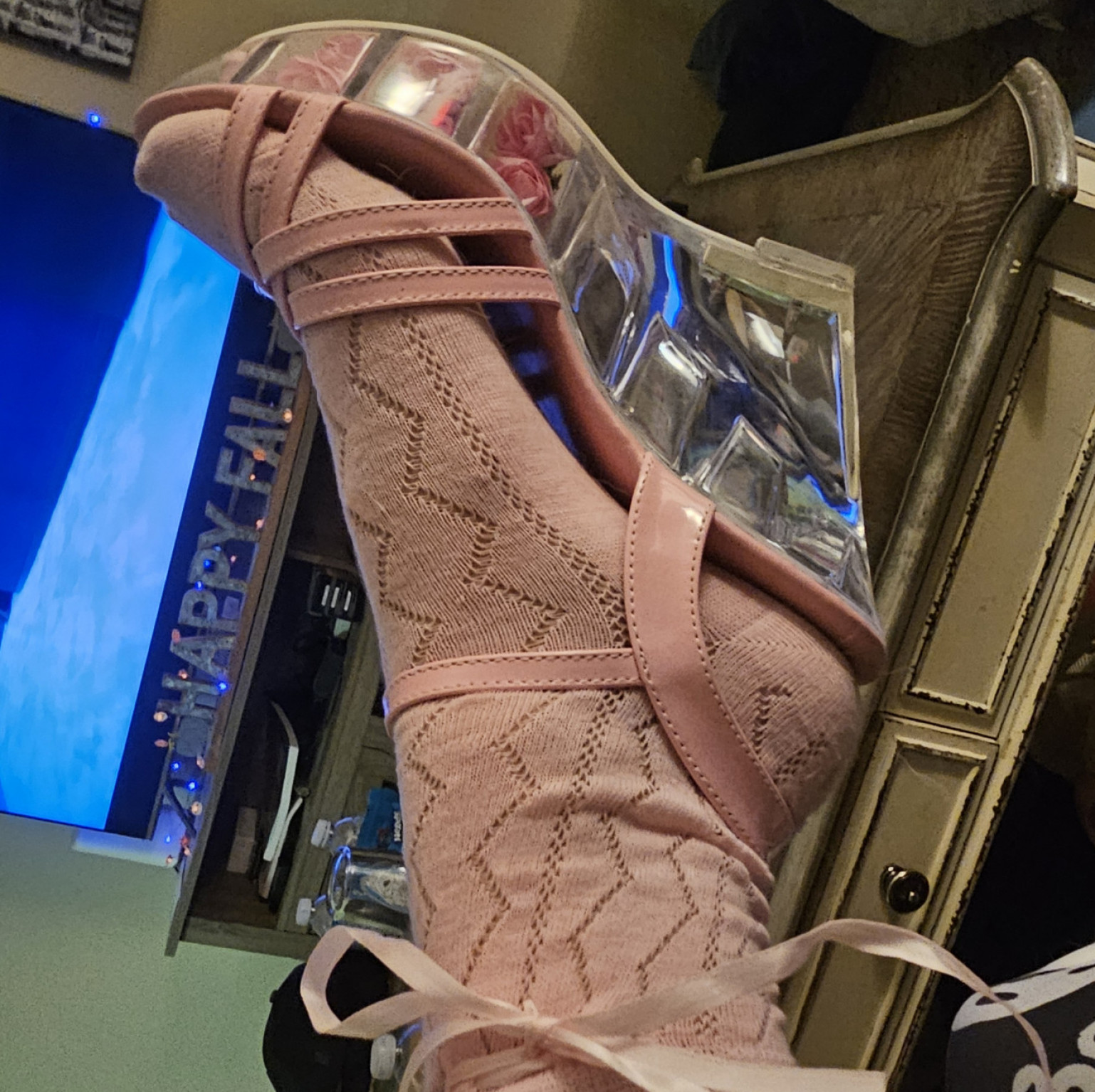 Pink Kawaii Bow Socks