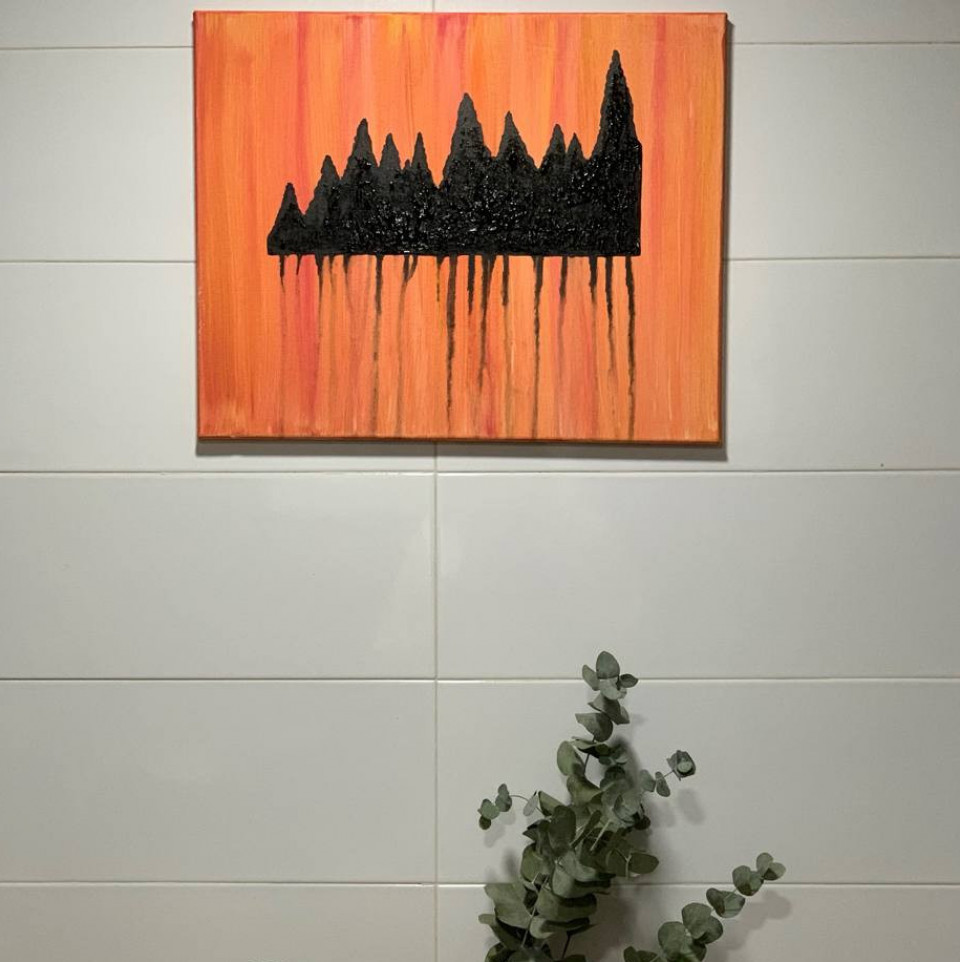 The picture is painted with my juice and saliva