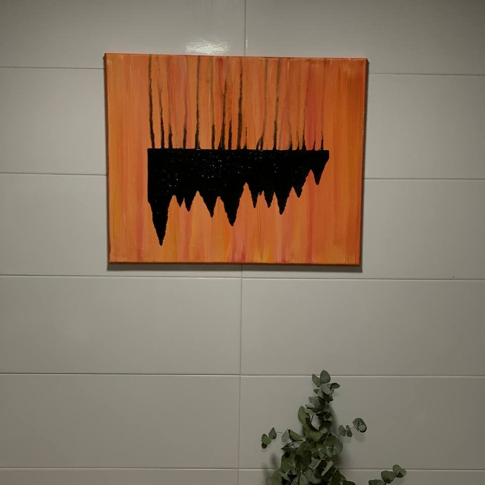 The picture is painted with my juice and saliva