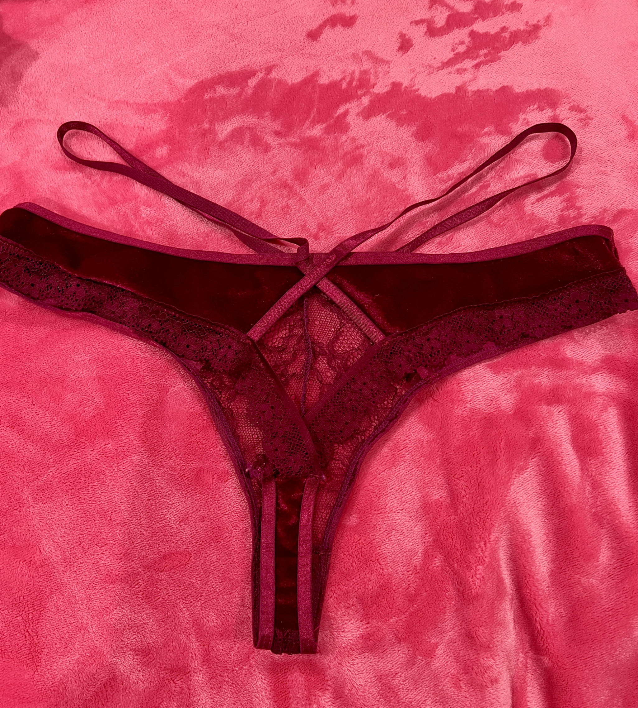 Velvet Maroon Thong