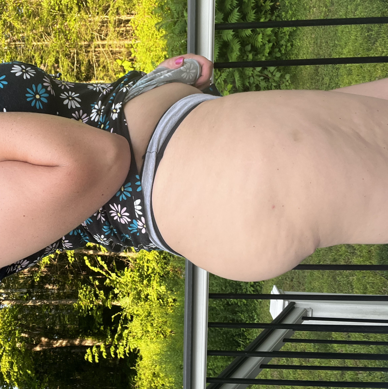 Gray cotton thong panties