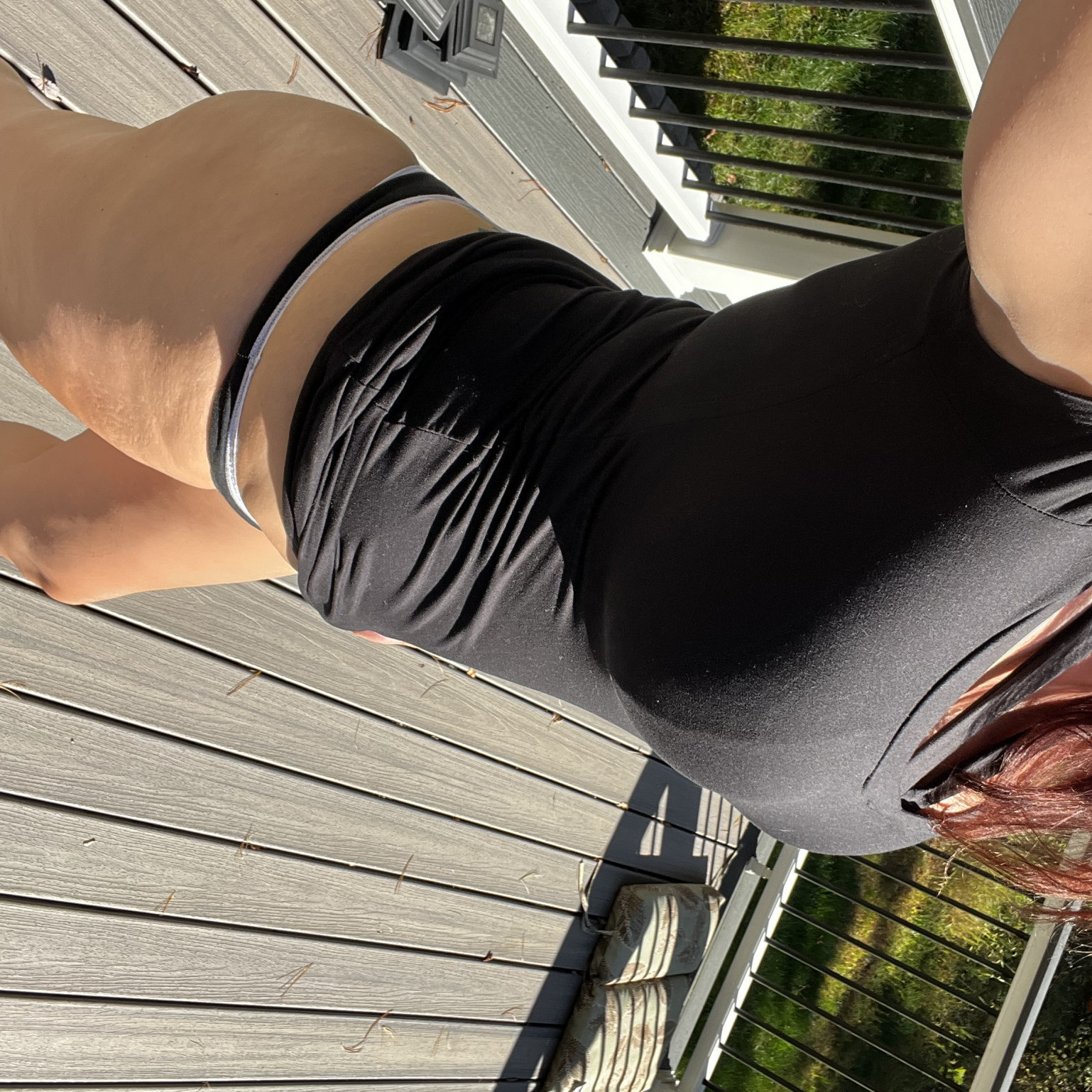 Black cotton thong panty